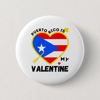 Badge Rond 5 Cm Porto Rico est ma Saint Valentin Puerto