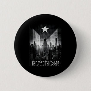 Badge Rond 5 Cm Portoricain de New York hommes femmes drapeau tain
