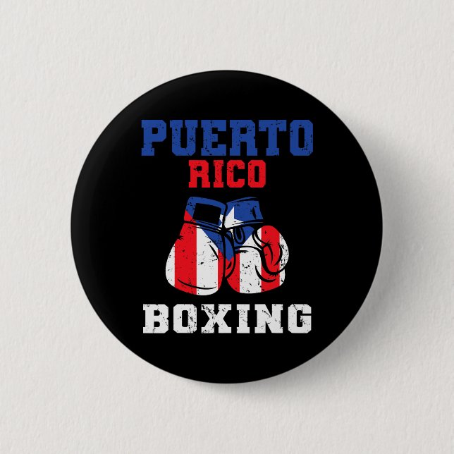 Badge Rond 5 Cm Portoricain Drapeau Boxe Gants Rico Pride Boxe (Devant)