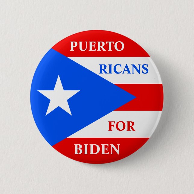 Badge Rond 5 Cm Portoricains Pour Biden (Devant)