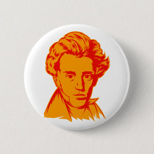 Badge Rond 5 Cm Portra d'existentialiste de philosophie de Soren