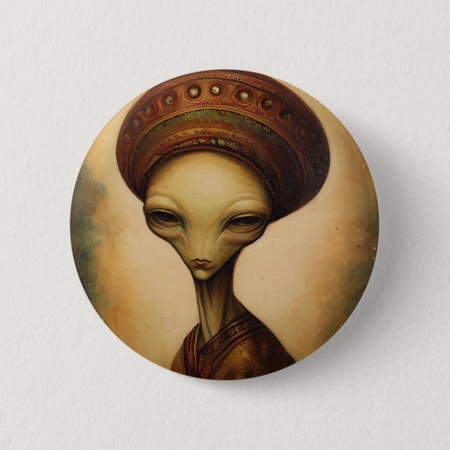 Badge Rond 5 Cm Portrait Alien antique (Devant)