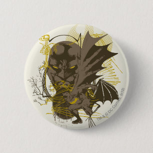Badge Rond 5 Cm Portrait Batman Vintage Grunge