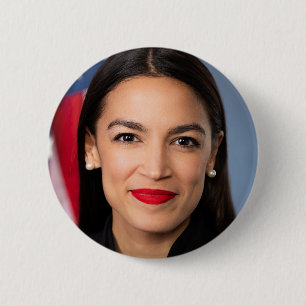 Badge Rond 5 Cm Portrait d'Alexandria Ocasio Cortez