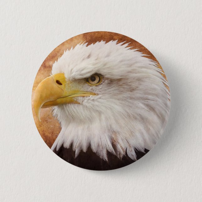 Badge Rond 5 Cm Portrait de Bald Eagle (Devant)