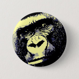 Badge Rond 5 Cm Portrait de Gorilla