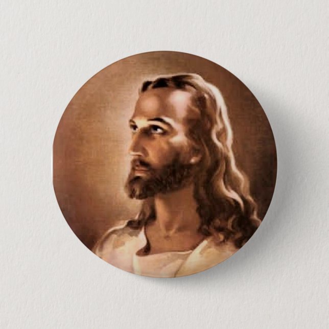 Badge Rond 5 Cm Portrait de Jésus Christ (Devant)