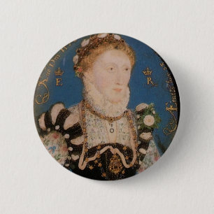 Badge Rond 5 Cm Portrait de la Reine Elizabeth I, 1572