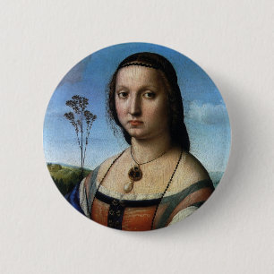 Badge Rond 5 Cm Portrait de Maddalena Doni par Raphael Sanzio