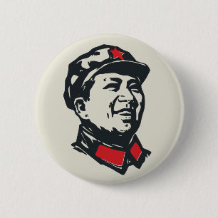 Badge Rond 5 Cm Portrait de Mao de Président