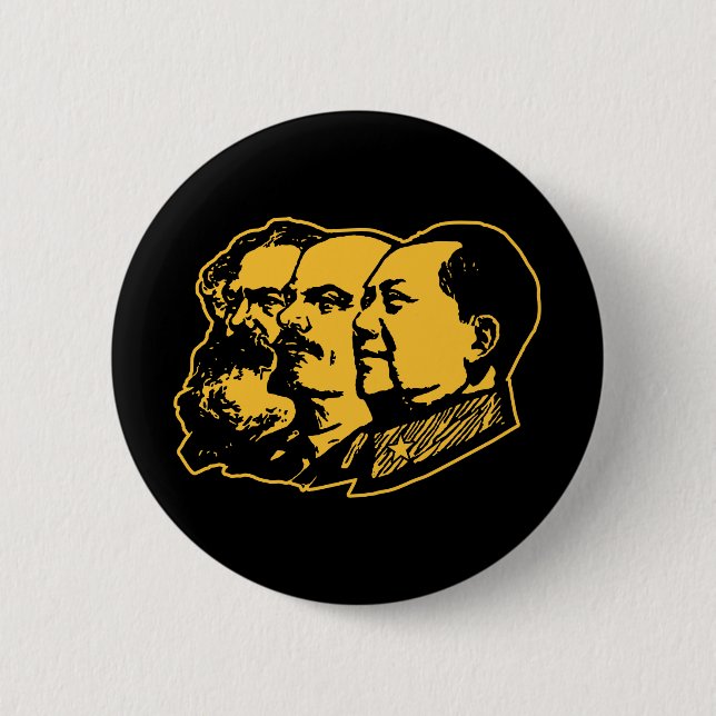 Badge Rond 5 Cm Portrait de Marx Lénine Mao (Devant)