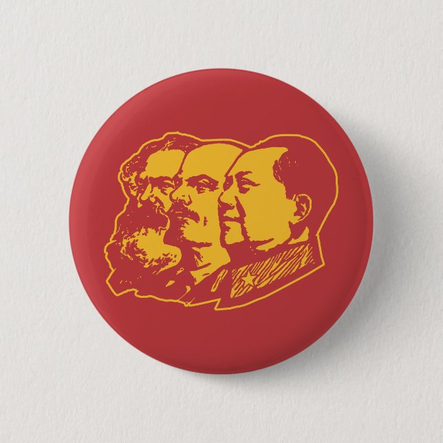 Badge Rond 5 Cm Portrait de Marx Lénine Mao (Devant)
