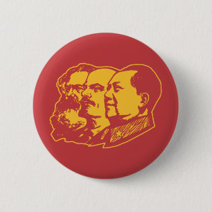 Badge Rond 5 Cm Portrait de Marx Lénine Mao