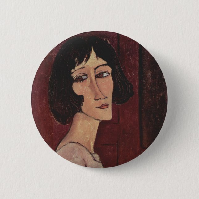 Badge Rond 5 Cm Portrait de Modigliani Amedeo (Devant)