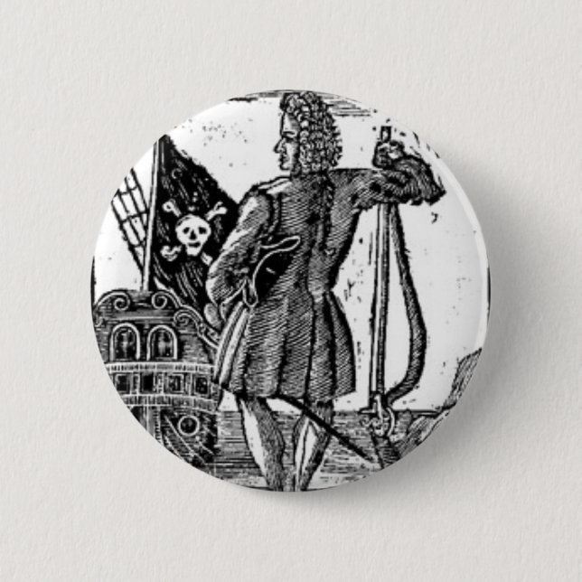 Badge Rond 5 Cm Portrait de pirate de capot de Stede (Devant)