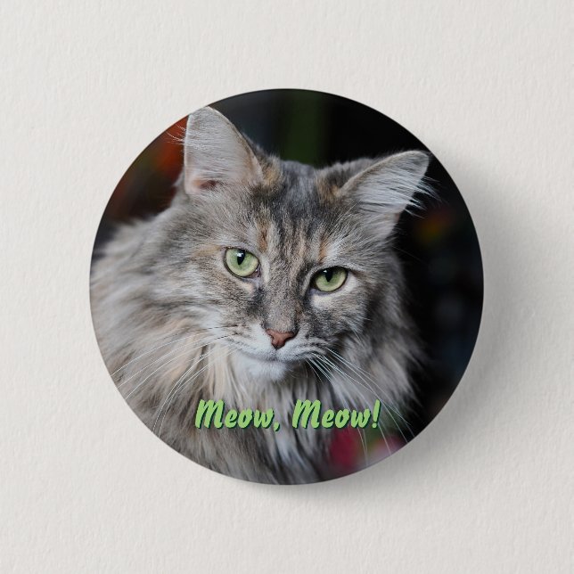 Badge Rond 5 Cm Portrait du chat Meow Meow (Devant)