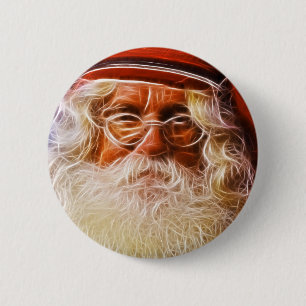 Badge Rond 5 Cm Portrait du père noël de Noël de père de Vieux