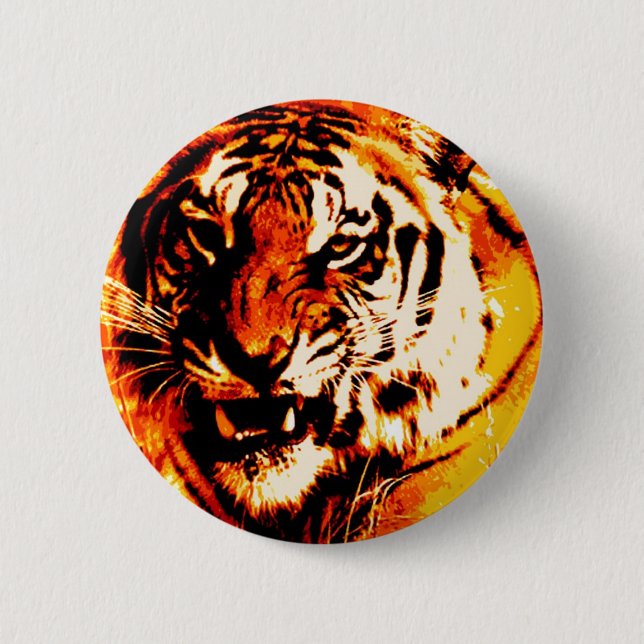 Badge Rond 5 Cm Portrait du tigre (Devant)