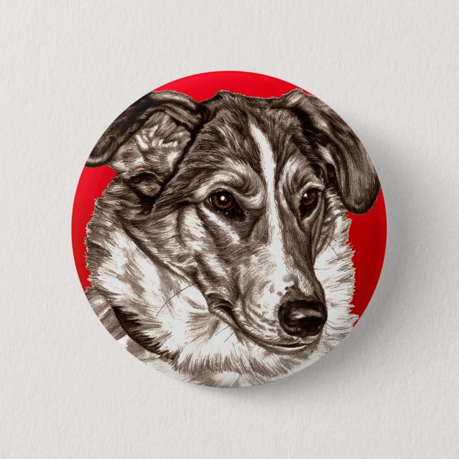 Badge Rond 5 Cm Portrait lisse de colley (Devant)
