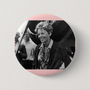 Badge Rond 5 Cm Portrait photo Vintage d'Amelia Earhart