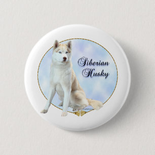 Badge Rond 5 Cm Portrait sibérien Husky - Bouton