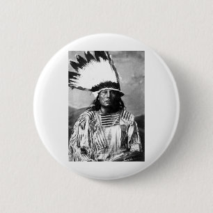 Badge Rond 5 Cm Portrait vintage indien indigène