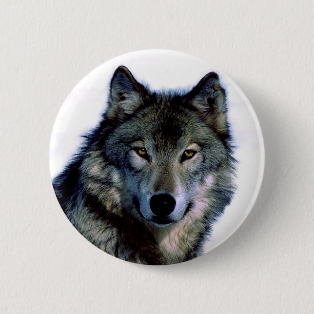 Badge Rond 5 Cm Portrait Wolf (Devant)