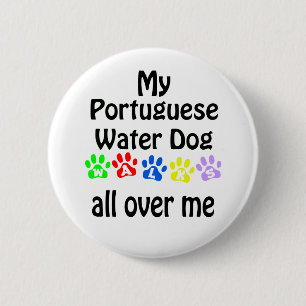 Badge Rond 5 Cm Portugais Water Dog Walks Design