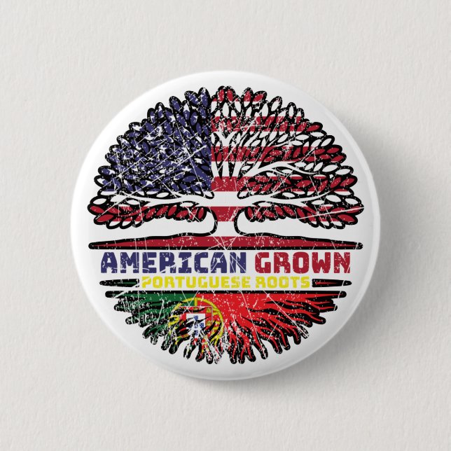 Badge Rond 5 Cm Portugal États-Unis Amérique États-Unis (Devant)