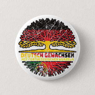 Badge Rond 5 Cm Portugal Portugiesisch Deutsch Deutschland Baum