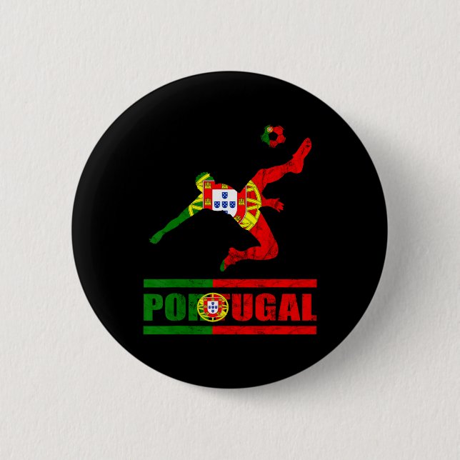 Badge Rond 5 Cm Portuguese Flag Portugal Soccer Portuguese Pride P (Devant)