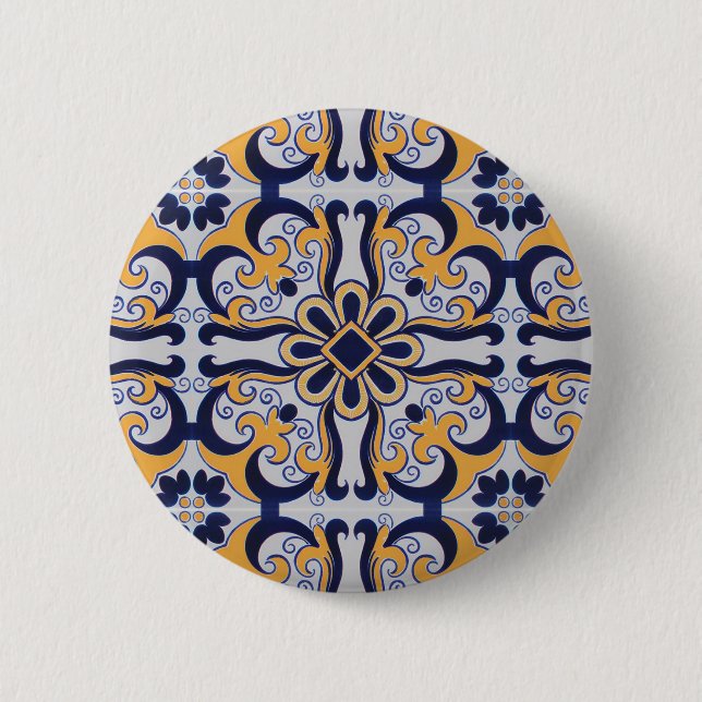 Badge Rond 5 Cm Portuguese tile pattern (Devant)