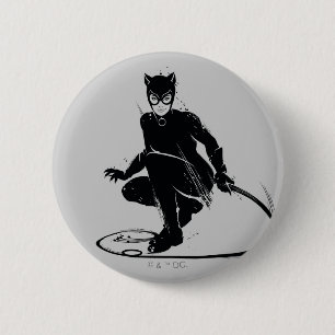 Badge Rond 5 Cm Pose à pinceau en encre Catwoman