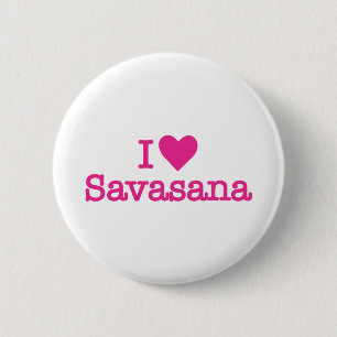 Badge Rond 5 Cm Pose de cadavre de yoga de savasana du coeur I
