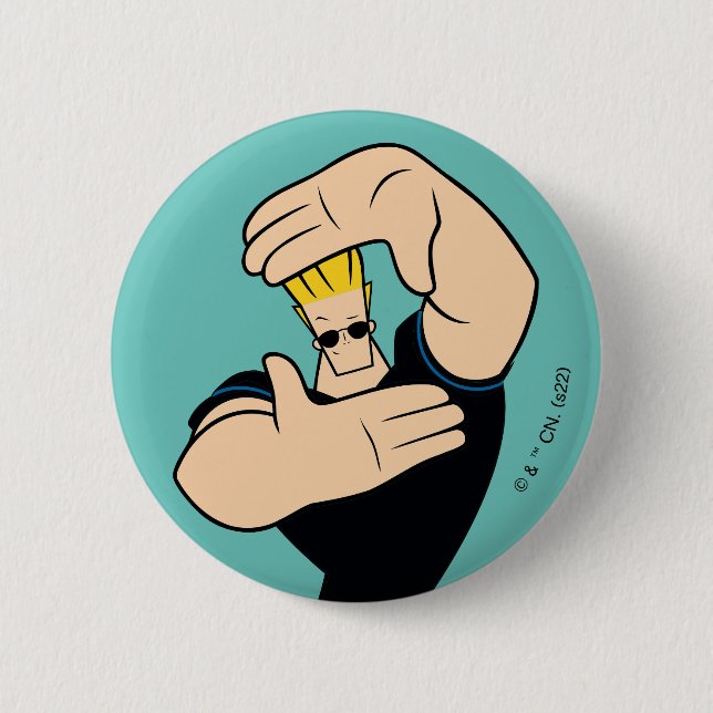 Badge Rond 5 Cm Pose de trame photo Johnny Bravo (Devant)