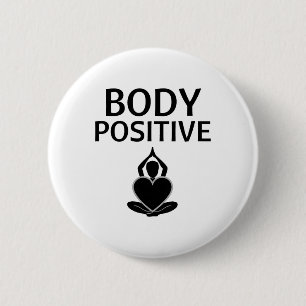 Badge Rond 5 Cm Pose de yoga paisible et positif pour le corps, am