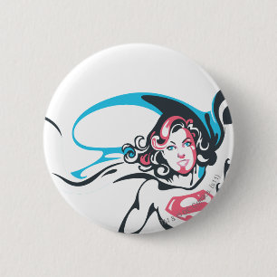 Badge Rond 5 Cm Pose d'éclaboussure couleur Supergirl 2
