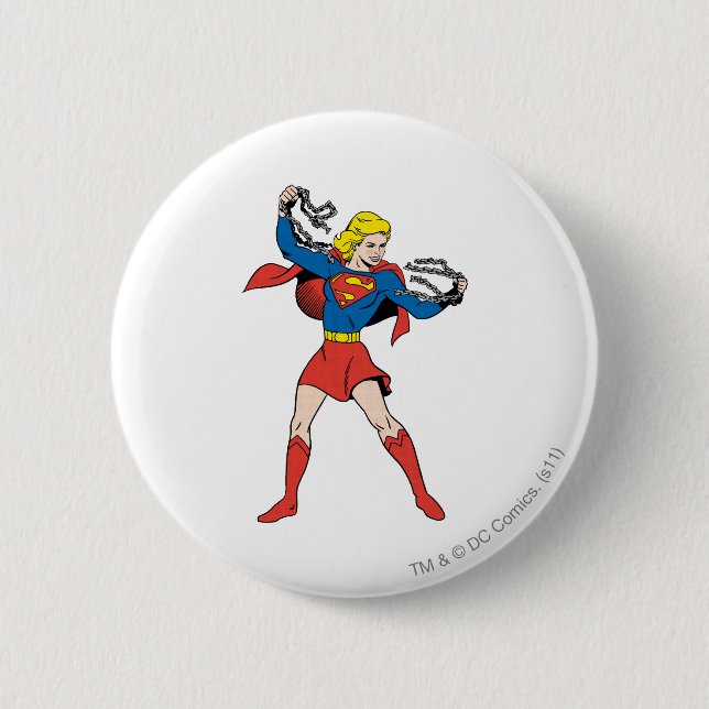 Badge Rond 5 Cm Pose Supergirl 10 (Devant)