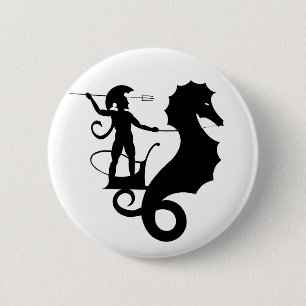Badge Rond 5 Cm Poseidon, Greek relief design