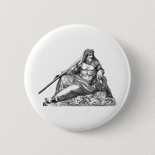 Badge Rond 5 Cm Poseidon Neptune grec, percy jackson, athena (Devant)