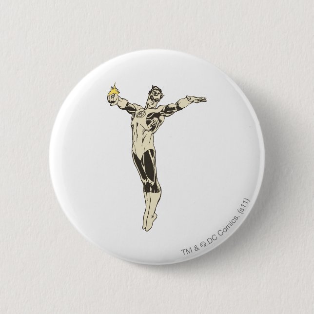 Badge Rond 5 Cm Poses vertes de lanterne (Devant)
