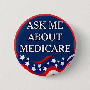 Badge Rond 5 Cm Posez-moi des questions sur Medicare
