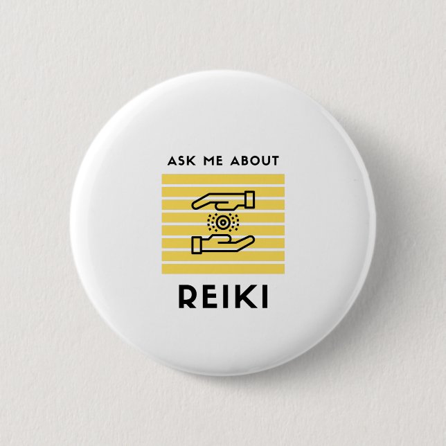 Badge Rond 5 Cm Posez-moi des questions sur reiki (Devant)