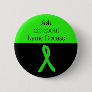 Badge Rond 5 Cm Posez-moi une question sur la maladie de Lyme Ruba