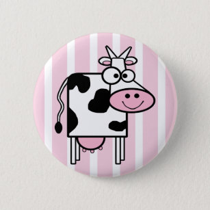 Badge Rond 5 Cm Poster de animal drôle de sourire de vache