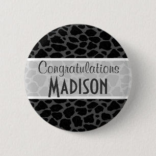 Badge Rond 5 Cm Poster de animal léopard noir