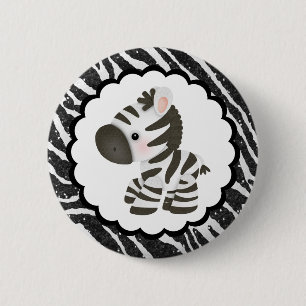 Badge Rond 5 Cm Poster de animal mignon de zèbre et de parties