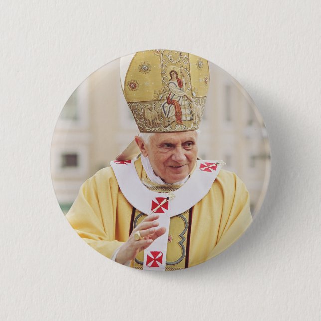 Badge Rond 5 Cm Poster du pape Benoît XVI (Devant)