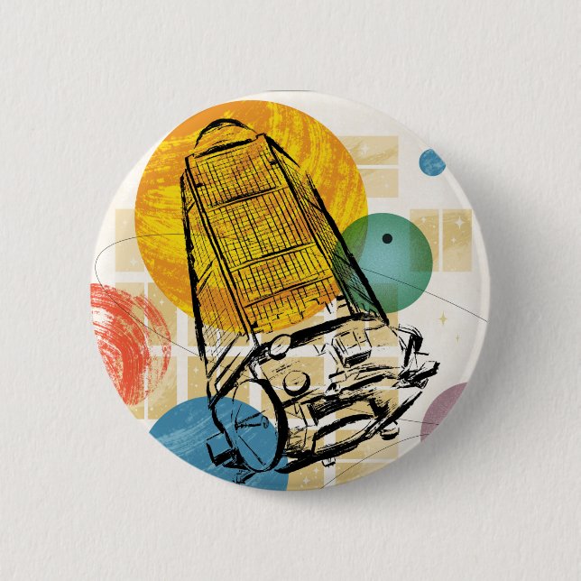 Badge Rond 5 Cm Poster du télescope spatial Kepler. (Devant)