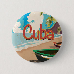 Badge Rond 5 Cm Poster du Vintage voyage cubain